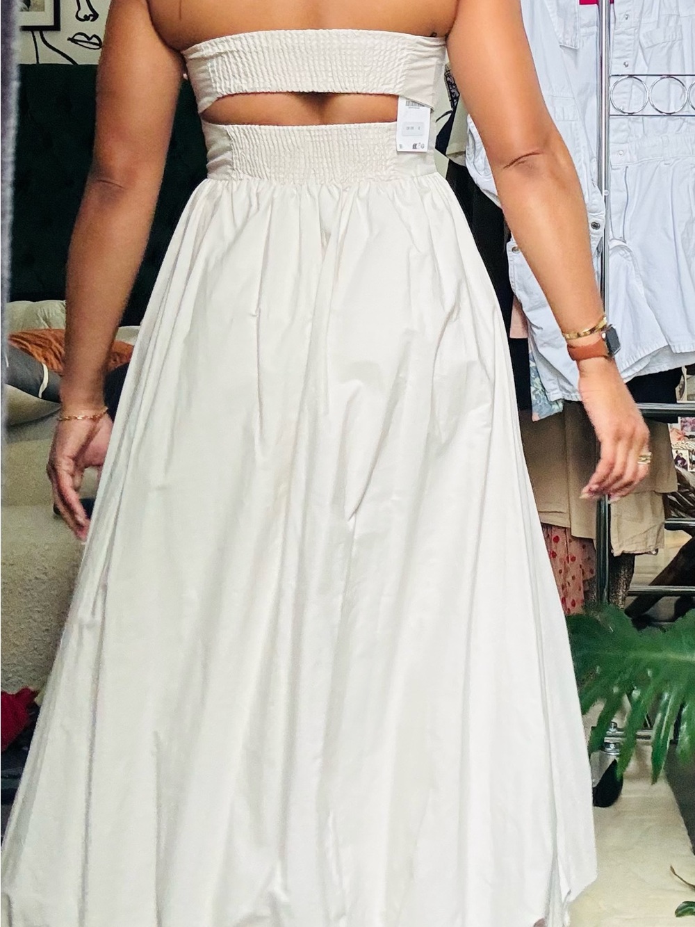 Zara Strapless Lite Grey Maxi Dress - Picture 2 of 4